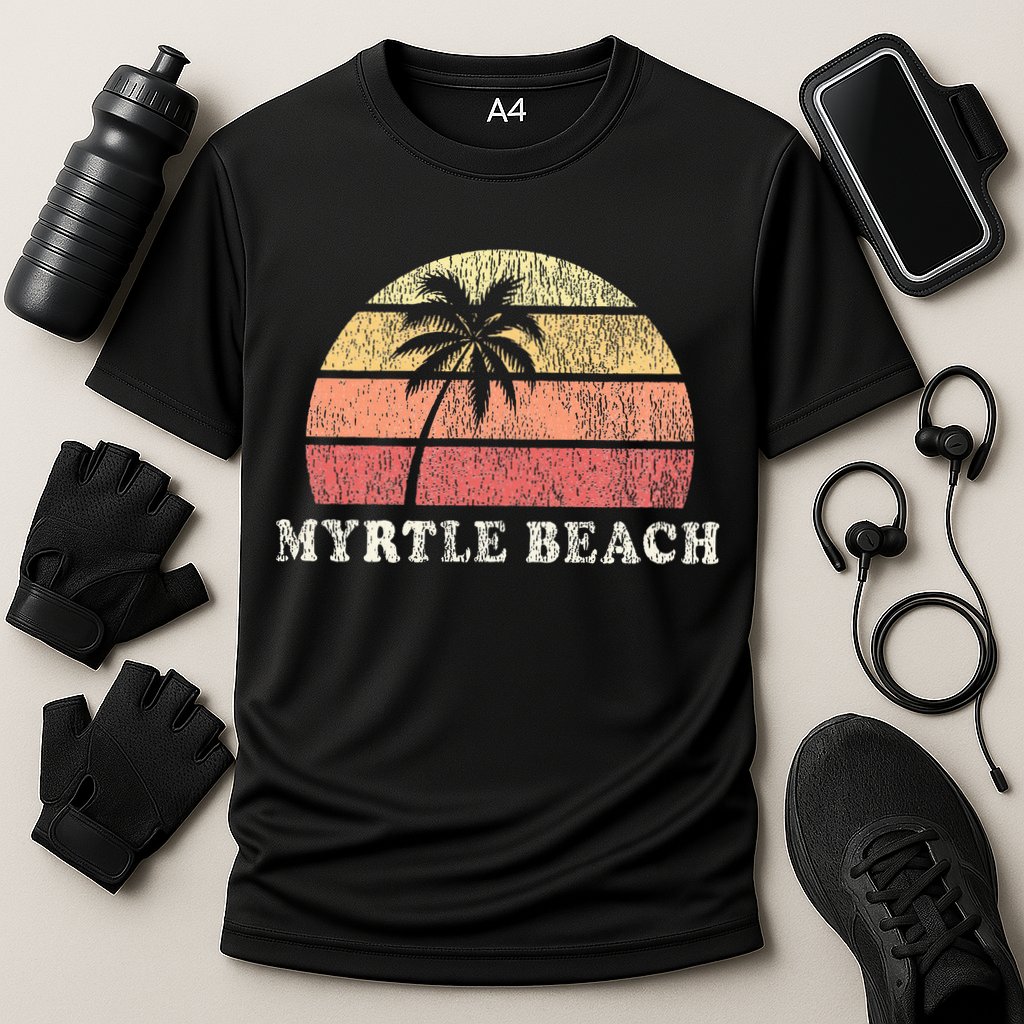Myrtle Beach Sc Vintage 70s Retro Throwback Design Performance Shirt