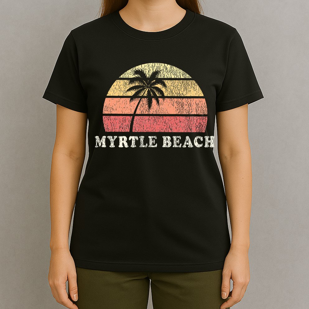 Myrtle Beach Sc Vintage 70s Retro Throwback Design T-Shirt