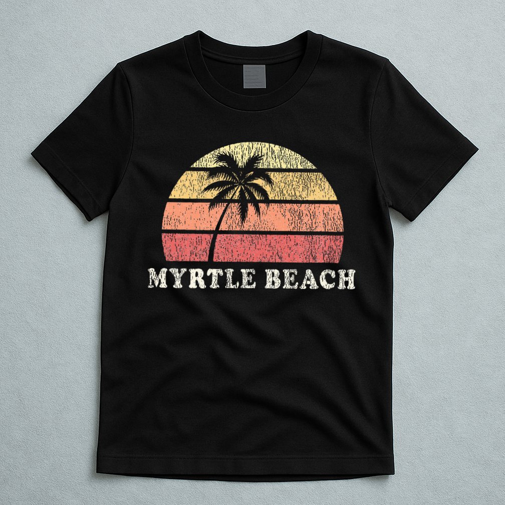 Myrtle Beach Sc Vintage 70s Retro Throwback Design T-Shirt