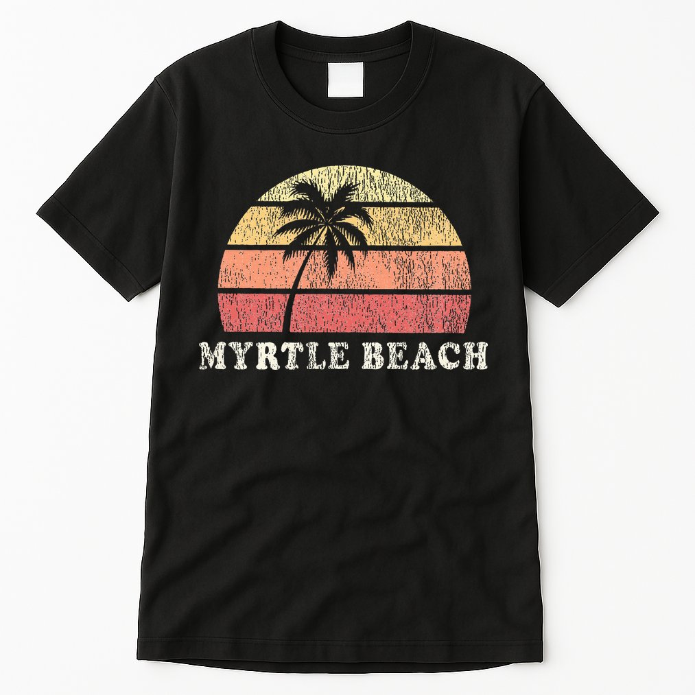 Myrtle Beach Sc Vintage 70s Retro Throwback Design Tall T-Shirt
