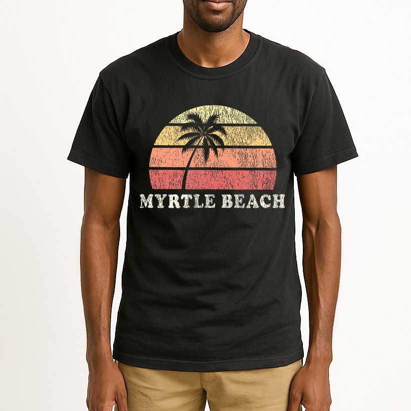 Myrtle Beach Sc Vintage 70s Retro Throwback Design Tall T-Shirt