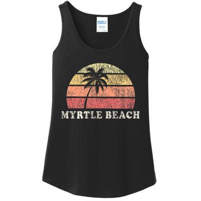 Myrtle Beach Sc Vintage 70s Retro Throwback Design Ladies Essential Tank