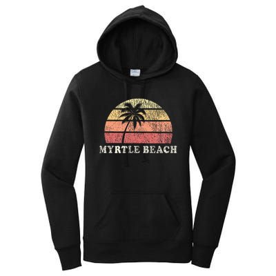 Myrtle Beach Sc Vintage 70s Retro Throwback Design Women's Pullover Hoodie