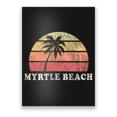 Myrtle Beach Sc Vintage 70s Retro Throwback Design Poster