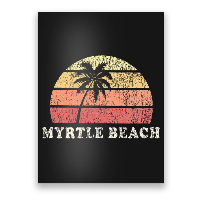 Myrtle Beach Sc Vintage 70s Retro Throwback Design Poster