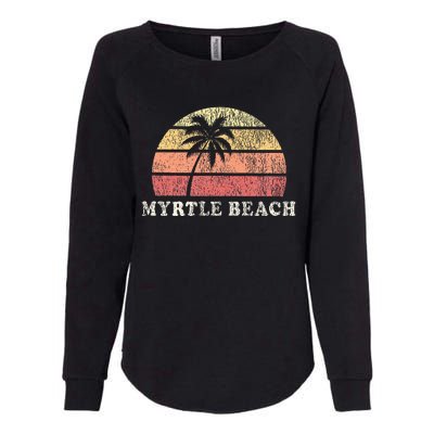 Myrtle Beach Sc Vintage 70s Retro Throwback Design Womens California Wash Sweatshirt