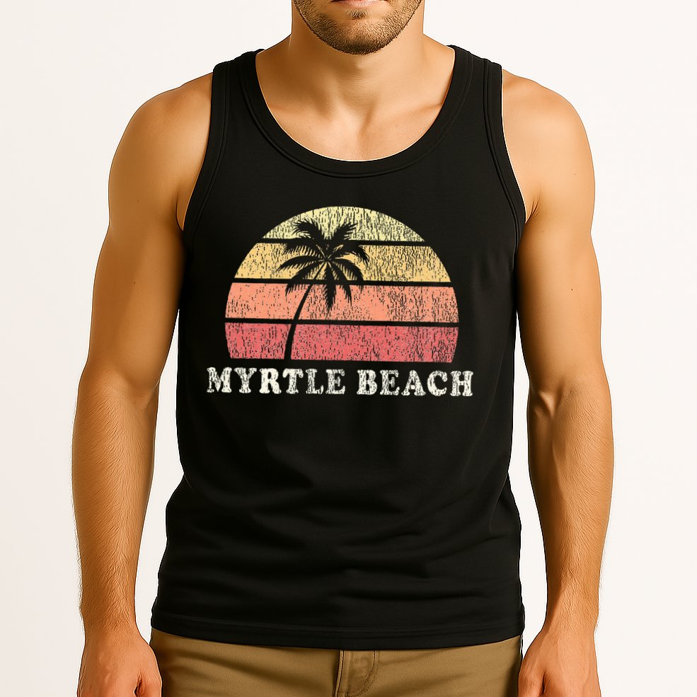 Myrtle Beach Sc Vintage 70s Retro Throwback Design Tank Top