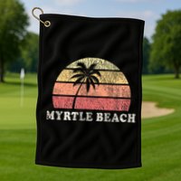 Myrtle Beach Sc Vintage 70s Retro Throwback Design Golf Towel