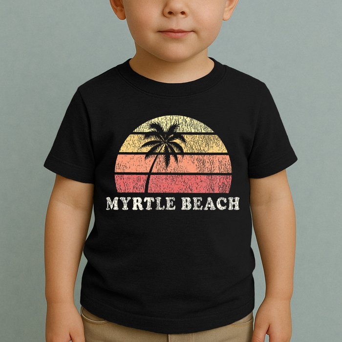 Myrtle Beach Sc Vintage 70s Retro Throwback Design Toddler T-Shirt