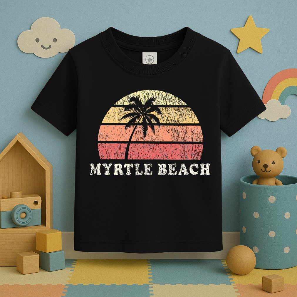 Myrtle Beach Sc Vintage 70s Retro Throwback Design Toddler T-Shirt