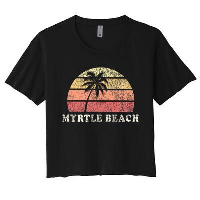 Myrtle Beach Sc Vintage 70s Retro Throwback Design Women's Crop Top Tee