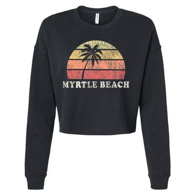 Myrtle Beach Sc Vintage 70s Retro Throwback Design Cropped Pullover Crew