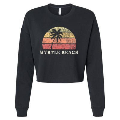 Myrtle Beach Sc Vintage 70s Retro Throwback Design Cropped Pullover Crew