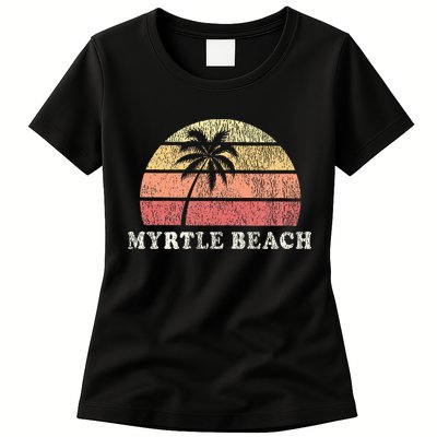 Myrtle Beach Sc Vintage 70s Retro Throwback Design Womens T-Shirt