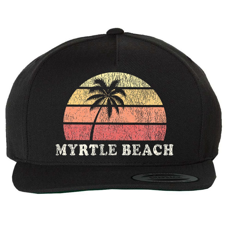Myrtle Beach Sc Vintage 70s Retro Throwback Design Wool Snapback Cap