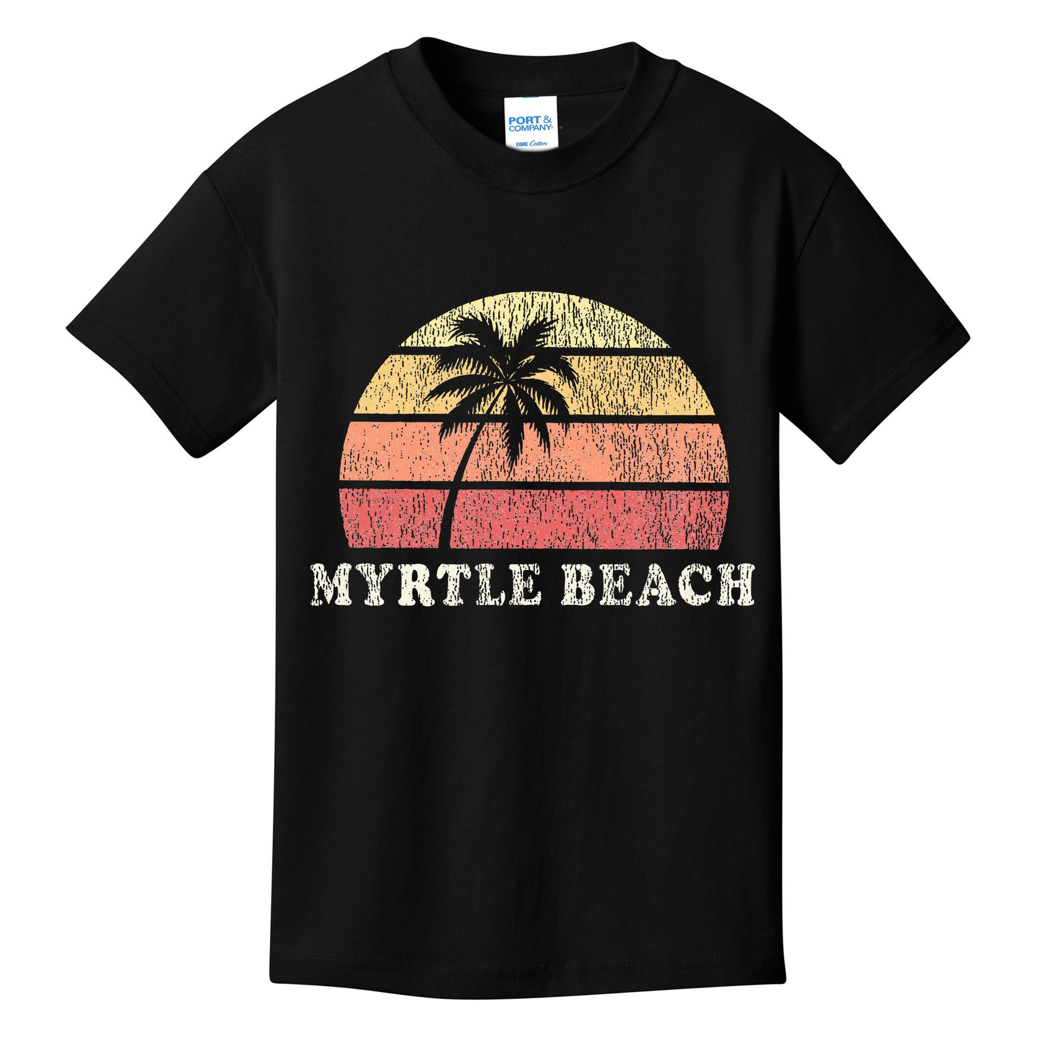 Myrtle Beach Sc Vintage 70s Retro Throwback Design Kids T-Shirt