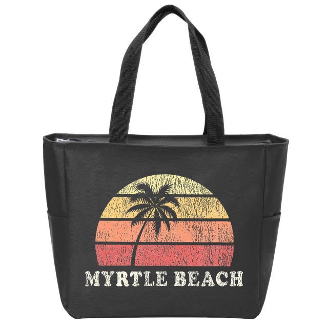 Myrtle Beach Sc Vintage 70s Retro Throwback Design Zip Tote Bag