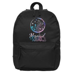 Mermaid Birthday Squad Party Matching Family Mermaid Lovers 16 in Basic Backpack