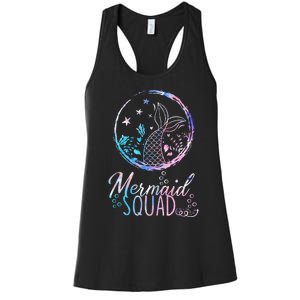 Mermaid Birthday Squad Party Matching Family Mermaid Lovers Women's Racerback Tank