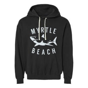 Myrtle Beach South Carolina Shark SC Souvenir Garment-Dyed Fleece Hoodie