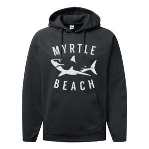 Myrtle Beach South Carolina Shark SC Souvenir Performance Fleece Hoodie