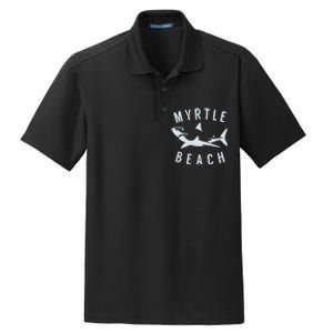 Myrtle Beach South Carolina Shark SC Souvenir Dry Zone Grid Polo