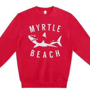 Myrtle Beach South Carolina Shark SC Souvenir Premium Crewneck Sweatshirt