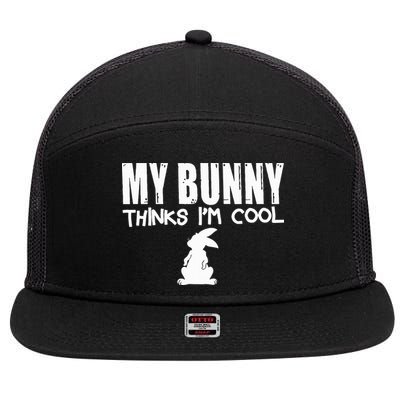 My Bunny Thinks IM Cool Rabbit 7 Panel Mesh Trucker Snapback Hat