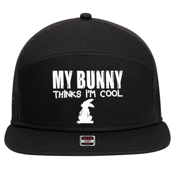 My Bunny Thinks IM Cool Rabbit 7 Panel Mesh Trucker Snapback Hat