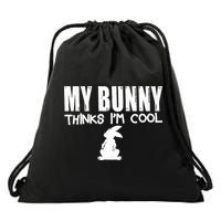 My Bunny Thinks IM Cool Rabbit Drawstring Bag