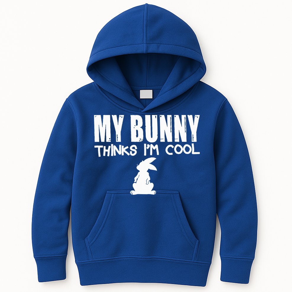My Bunny Thinks IM Cool Rabbit Kids Hoodie