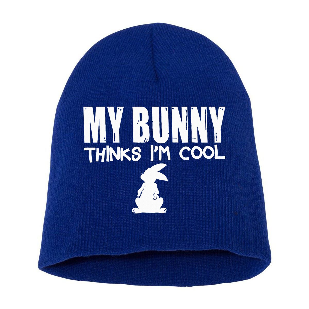 My Bunny Thinks IM Cool Rabbit Short Acrylic Beanie
