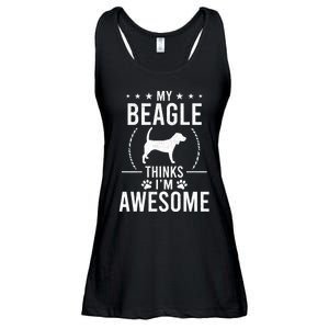 My Beagle Thinks IM Awesome Dog Lover Sweatshirt Ladies Essential Flowy Tank