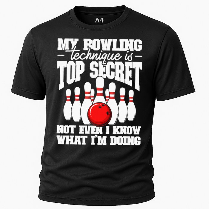 My Bowling Technique Is Top Secret Funny Bowling Bowler Performance Shirt