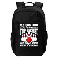 My Bowling Technique Is Top Secret Funny Bowling Bowler Backpack