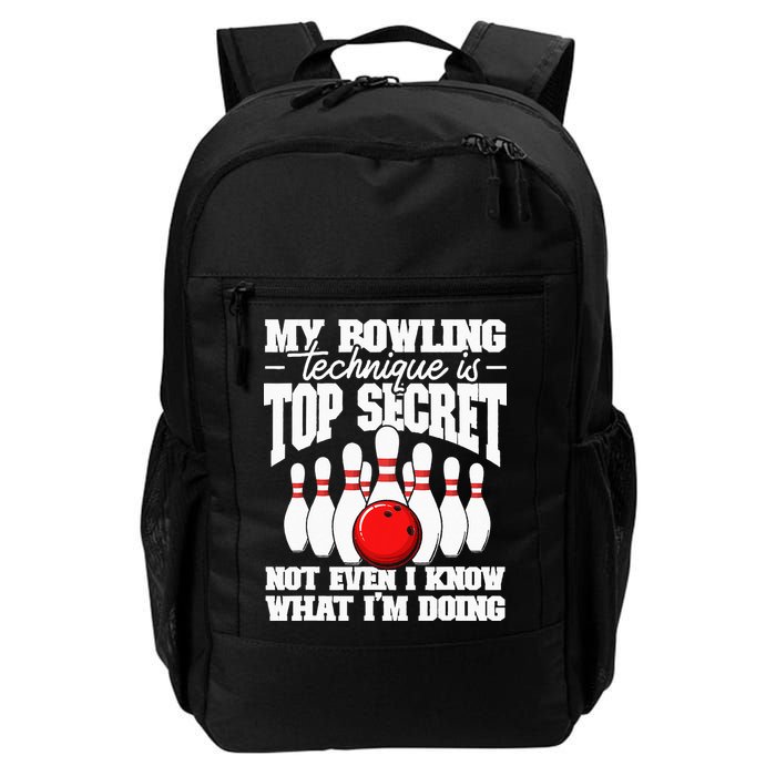 My Bowling Technique Is Top Secret Funny Bowling Bowler Backpack