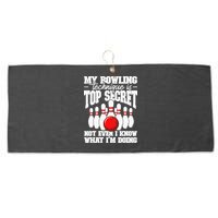 My Bowling Technique Is Top Secret Funny Bowling Bowler Large Microfiber Waffle Golf Towel