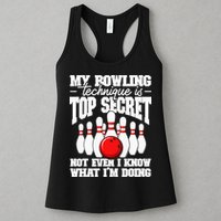My Bowling Technique Is Top Secret Funny Bowling Bowler Womens Tank Top