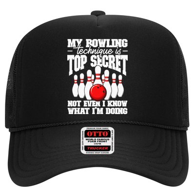 My Bowling Technique Is Top Secret Funny Bowling Bowler Trucker Hat