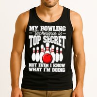 My Bowling Technique Is Top Secret Funny Bowling Bowler Tank Top