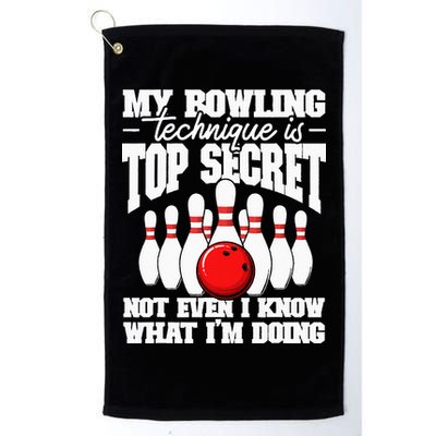 My Bowling Technique Is Top Secret Funny Bowling Bowler Golf Towel