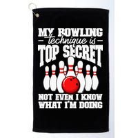 My Bowling Technique Is Top Secret Funny Bowling Bowler Golf Towel
