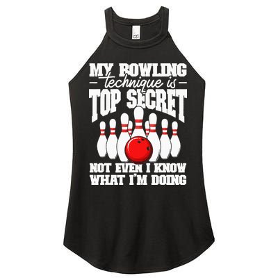 My Bowling Technique Is Top Secret Funny Bowling Bowler Women's Perfect Tri Rocker Tank