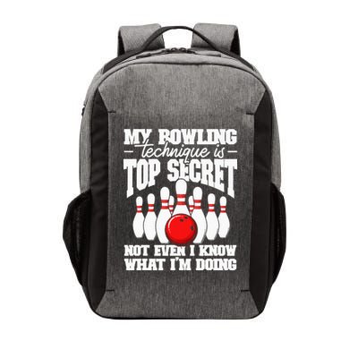 My Bowling Technique Is Top Secret Funny Bowling Bowler Vector Backpack