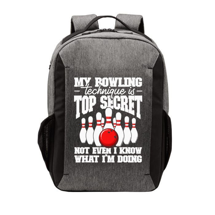 My Bowling Technique Is Top Secret Funny Bowling Bowler Vector Backpack