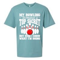 My Bowling Technique Is Top Secret Funny Bowling Bowler Sueded Cloud Jersey T-Shirt