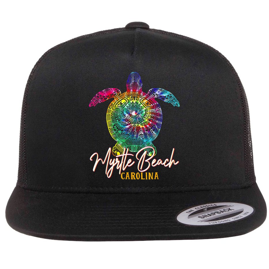 Myrtle Beach Tie Dye Sea Turtle Carolina Family Vacation Flat Bill Trucker Hat