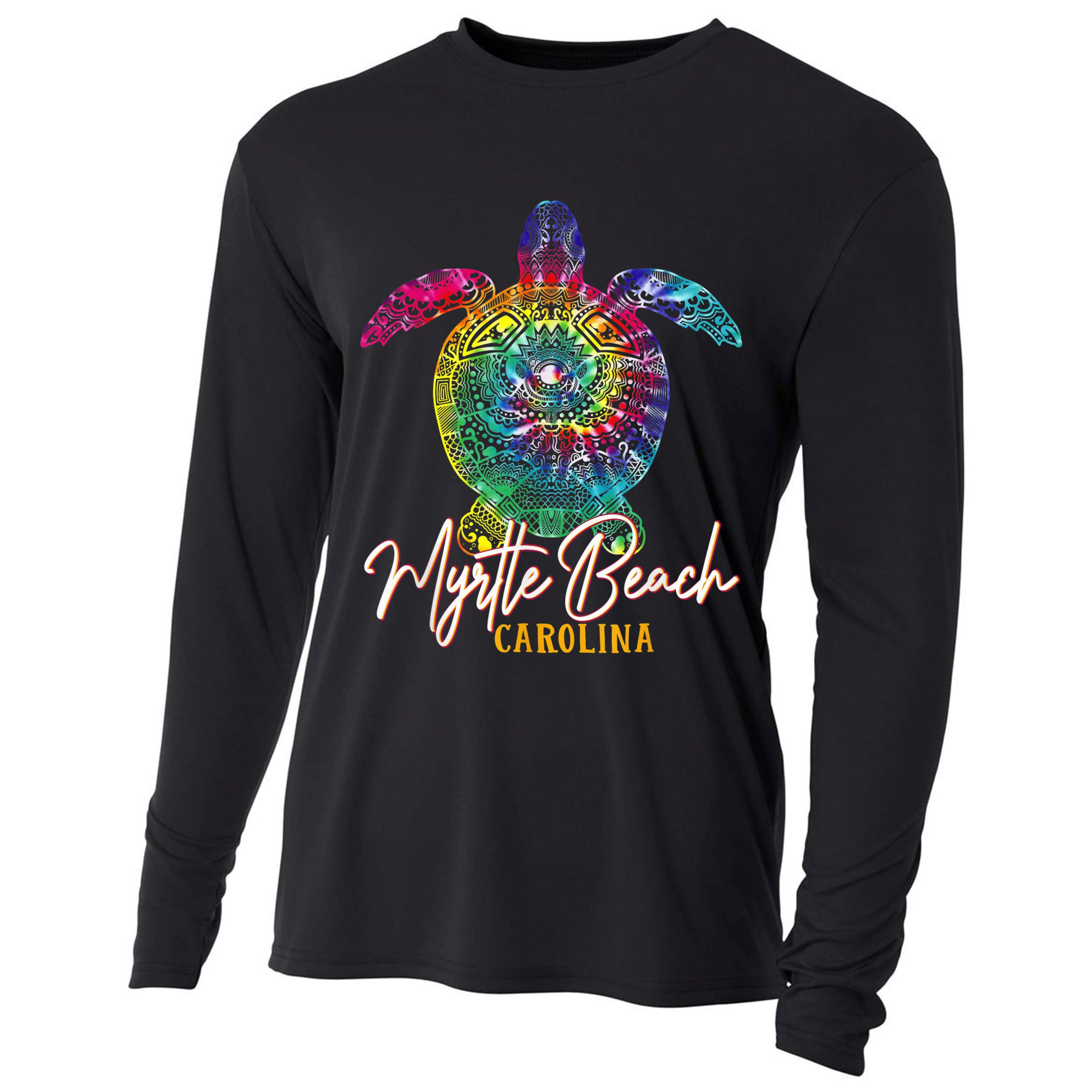 Myrtle Beach Tie Dye Sea Turtle Carolina Family Vacation Cooling Performance Long Sleeve Crew