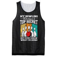 My Bowling Technique Is Top Secret Funny Bowling Bowler Mesh Reversible Basketball Jersey Tank