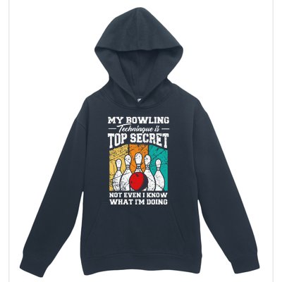 My Bowling Technique Is Top Secret Funny Bowling Bowler Urban Pullover Hoodie